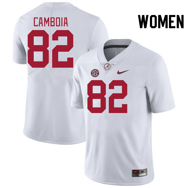 Women #82 Miguel Camboia Alabama Crimson Tide College Football Jerseys Stitched-White